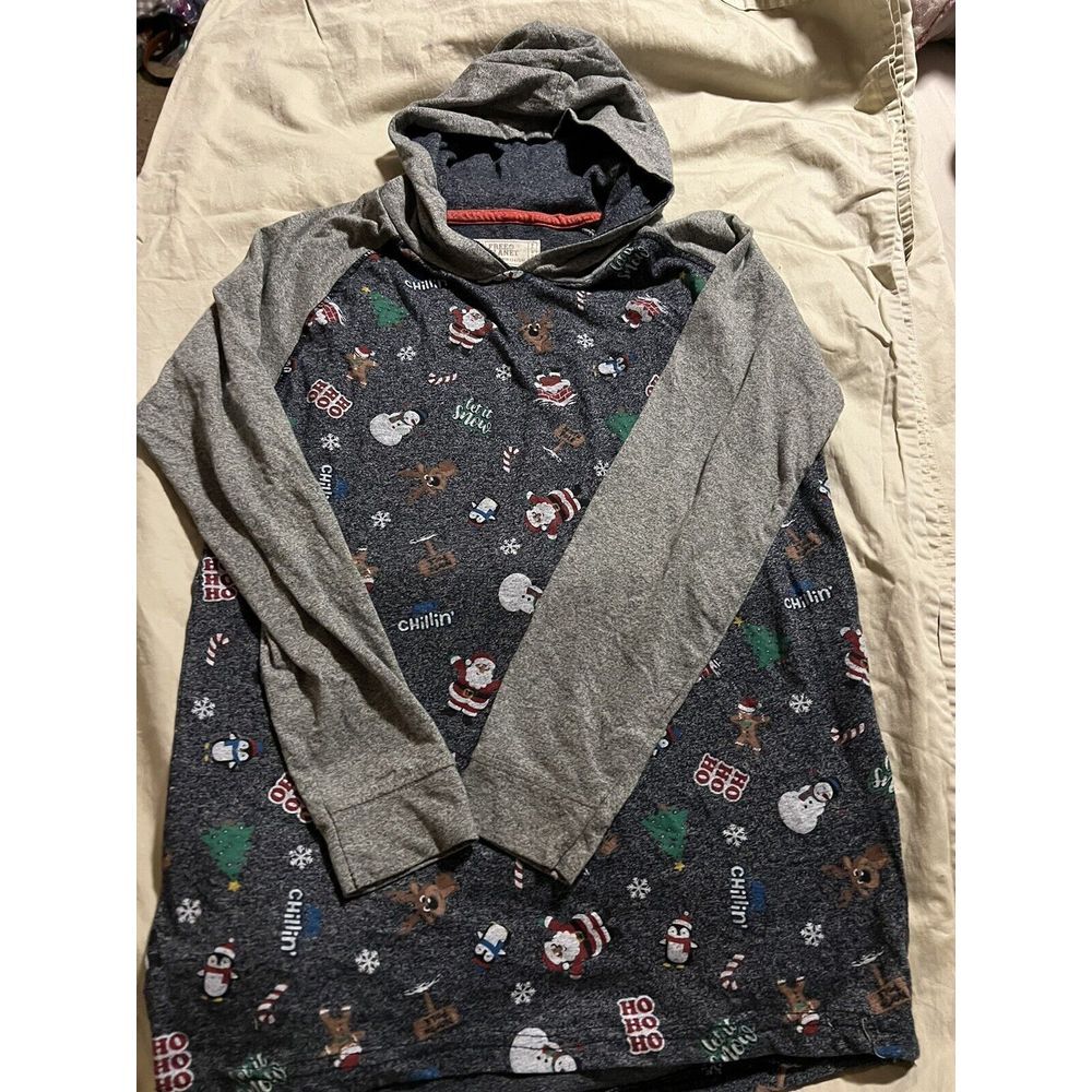 Free Planet Christmas Shirt with Hood 14/16 Long Sleeve Blue